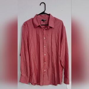 Murano Liquid Luxury Shirt Men's Burgundy Red Button Up Long Sleeve XL